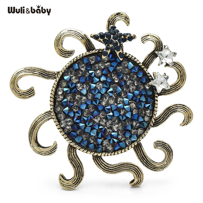 PENDRA Solstice Full-Crystal Sun Brooch