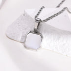 Black Square Necklaces for Men Boys,Stainless Steel Necklaces with Rope/Cuban/Figaro/Box Chain Collar,Stylish Jewelry Gifts