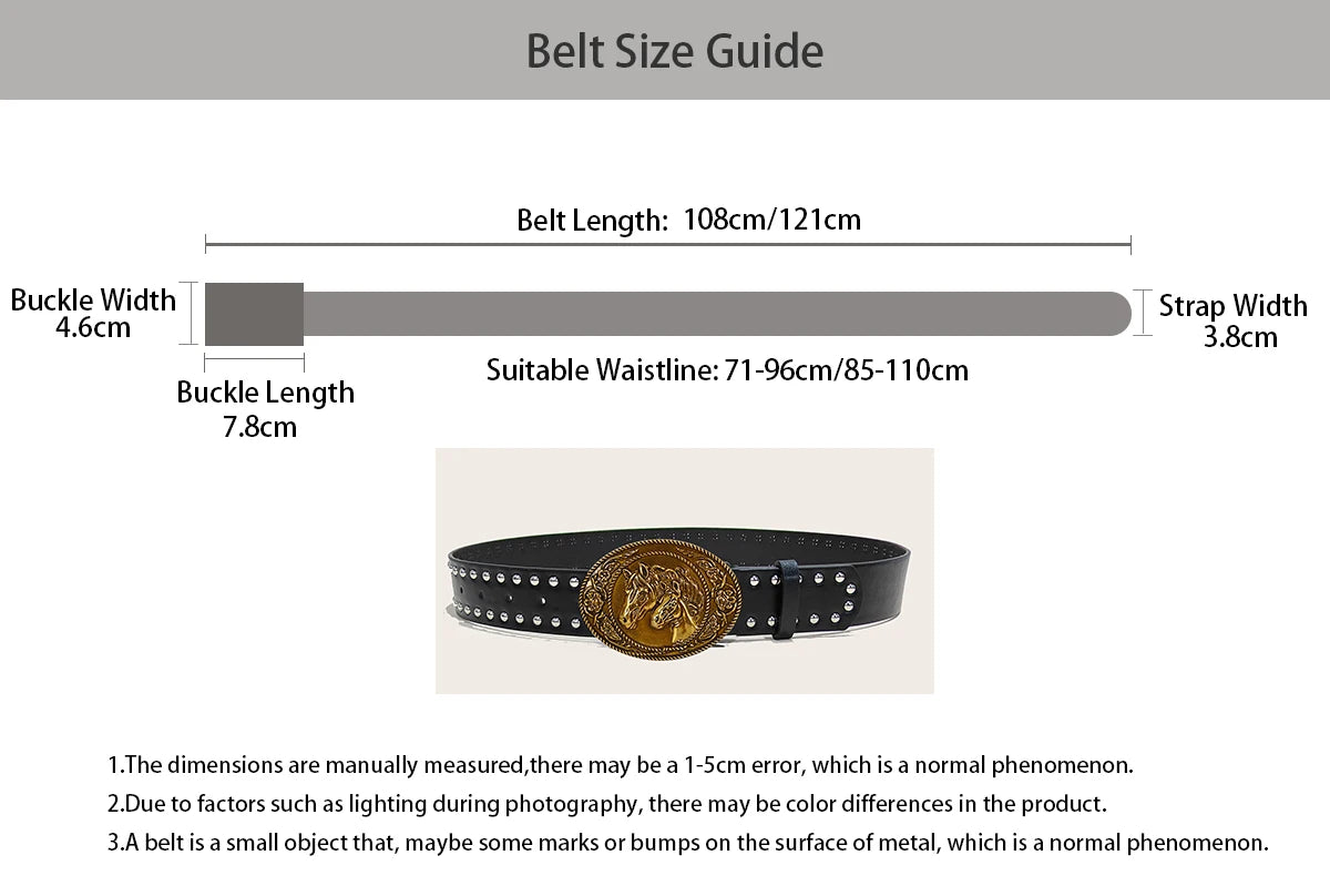 New Belts For Women High Quality Luxury Brand Punk Gothic Rivet Black Jeans Unisex Men's Belt Paw Skull Buckle Waistband Male