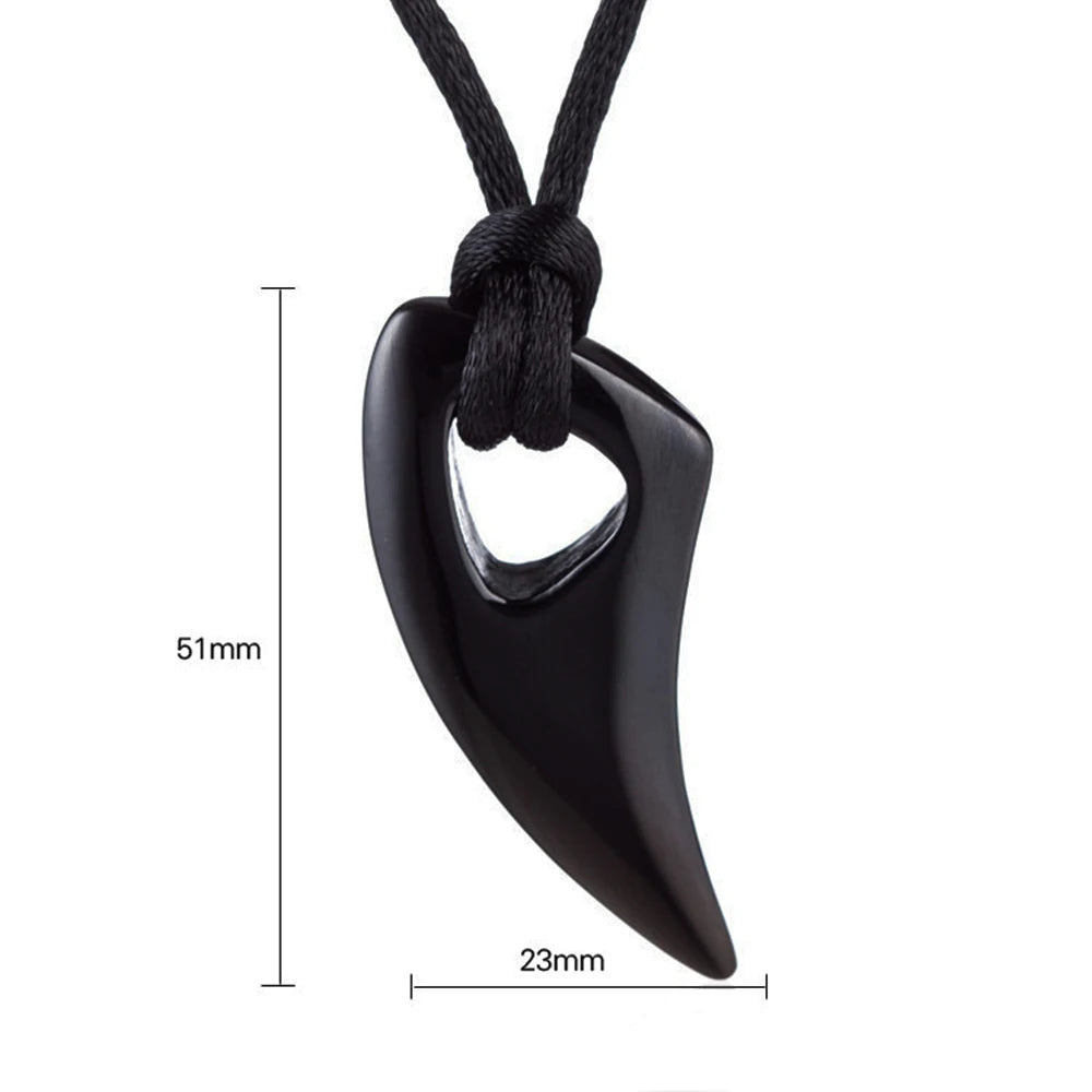 PENDRA Wolfthorn Leather Rope Wolf Tooth Pendant