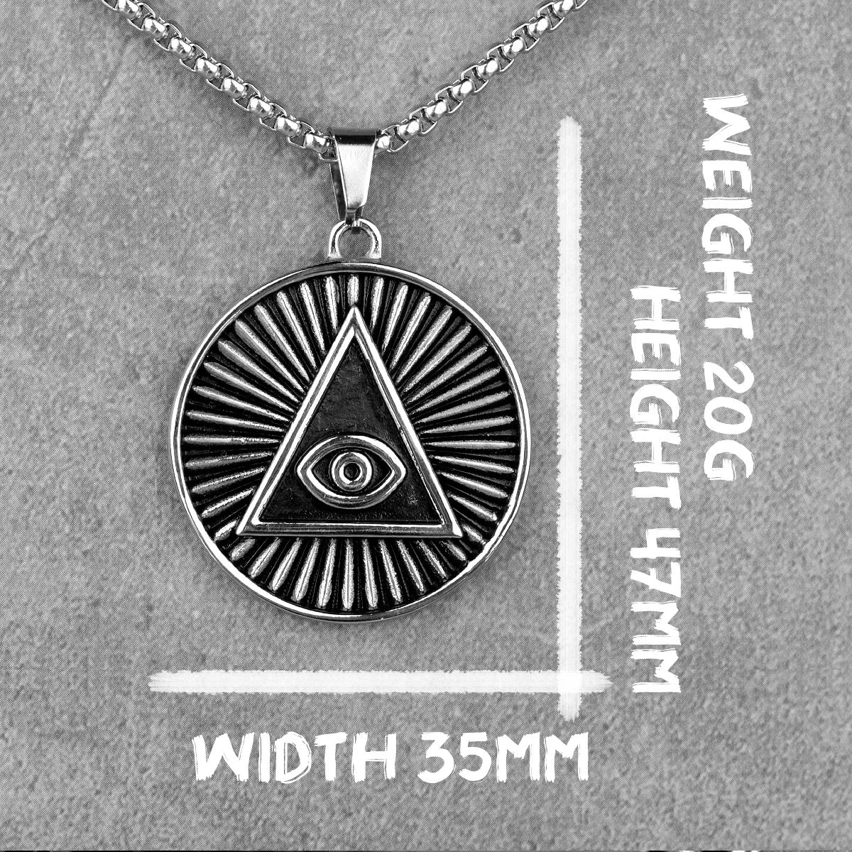 PENDRA God Eye Round Steel Necklace