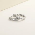 PENDRA Diamond Studded Hoop Sterling Earrings