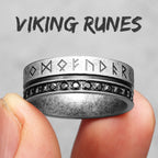 PENDRA Runes Rhinestone Boyfriend Steel Ring
