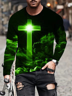 PENDRA Printed Long Sleeve God T-Shirt