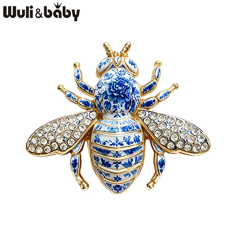 PENDRA Blue-and-white Insects Brooch