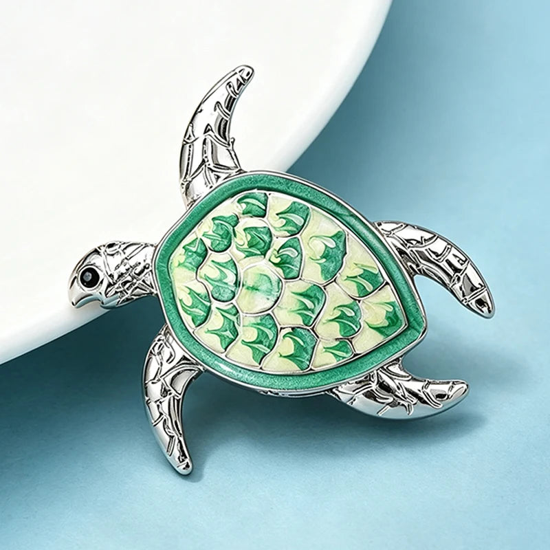 PENDRA Lovely Swimming Turtle Brooch