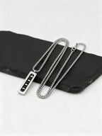 PENDRA Bar Silver Pendant Necklace