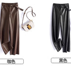 PENDRA Slim Straight High Waist PU Leather Pants