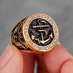 PENDRA Anchor Navy Ocean Steel Ring