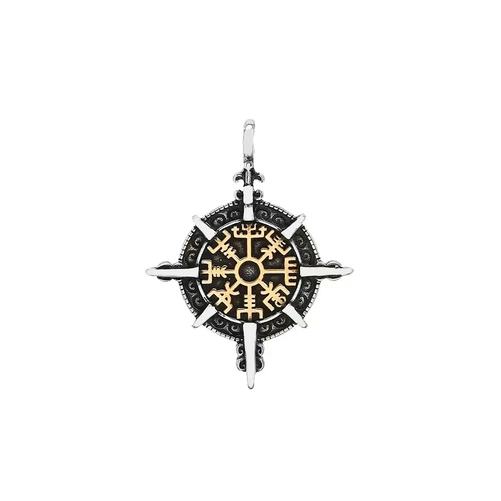 PENDRA Vegvisir Viking Compass Pendant Necklace