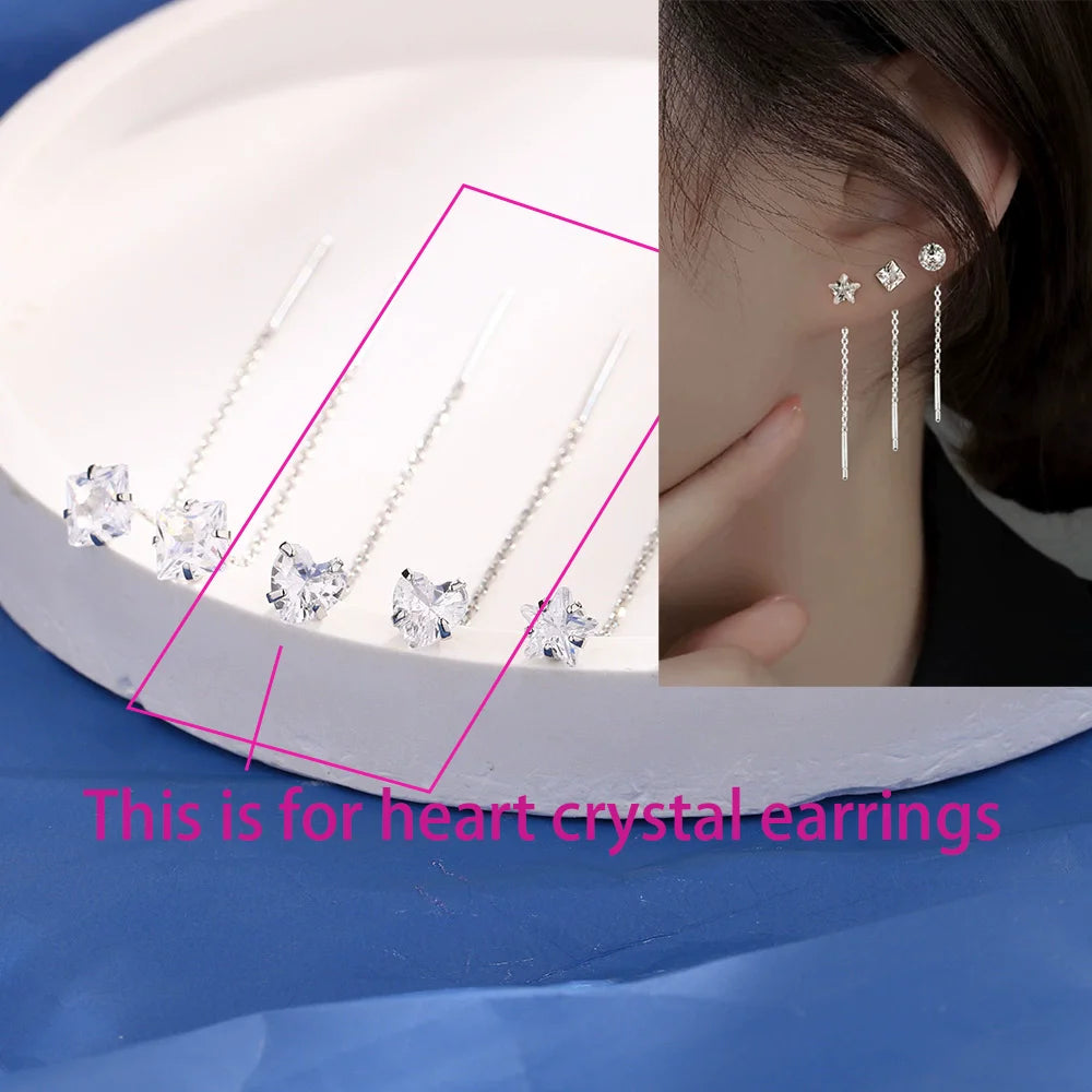 VENTFILLE 925 Sterling Silver  Double Chain Tassel Stud Earrings For Women Minimalist Birthday Gift Party Jewelry 2021 New