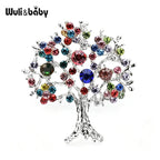 PENDRA Noel Multicolor Rhinestone Christmas Tree Brooch