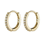PENDRA Diamond Studded Hoop Sterling Earrings