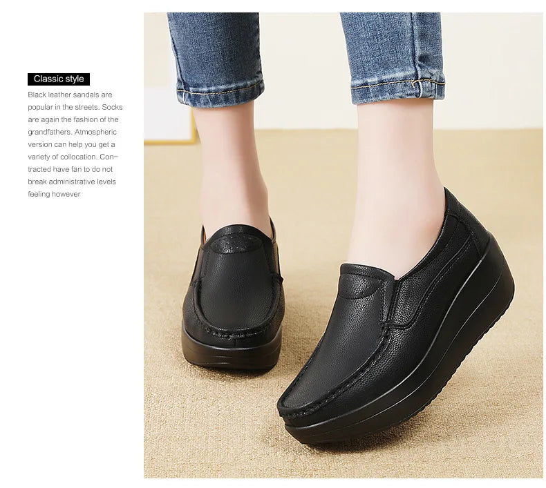 PENDRA Leather Sports Platform Shoes