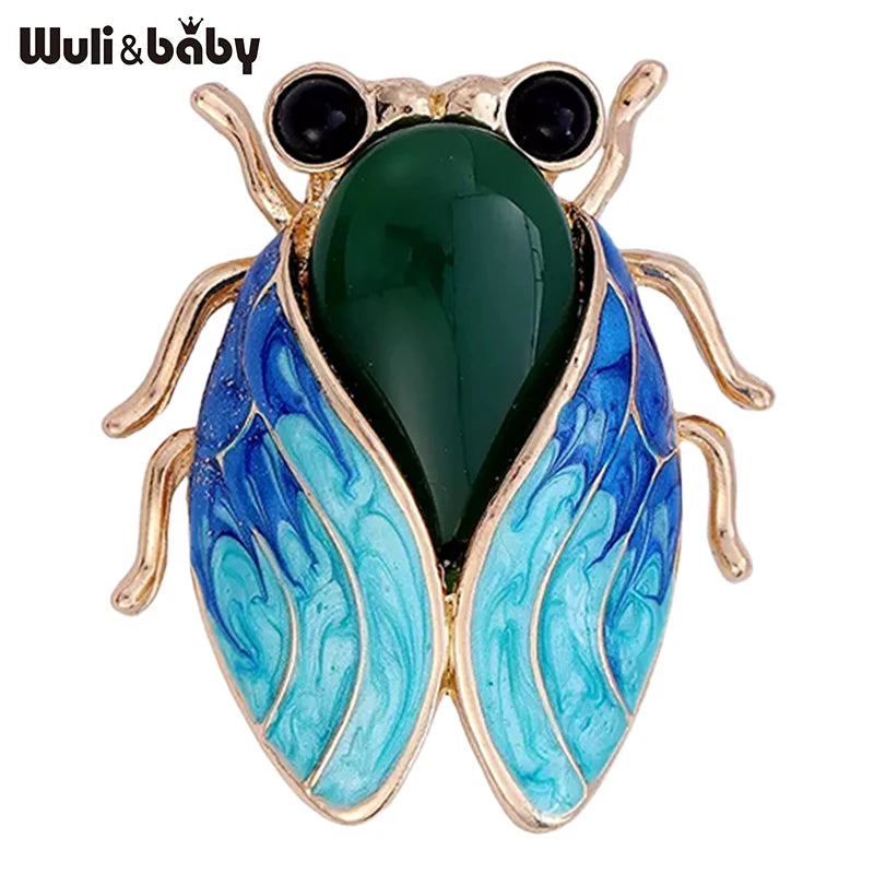 PENDRA Cicada Charm 2-Color Enamel Cicada Brooch