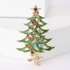 PENDRA Noelina Enamel Rhinestone Christmas Tree Brooch