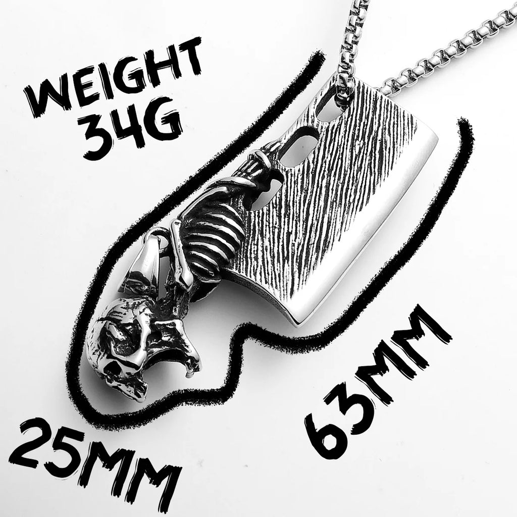 Skull Knife Simple Men Necklaces Stainless Steel Pendant Chain Women Punk Fashion Jewelry New In Accessories Gifts Wholesale