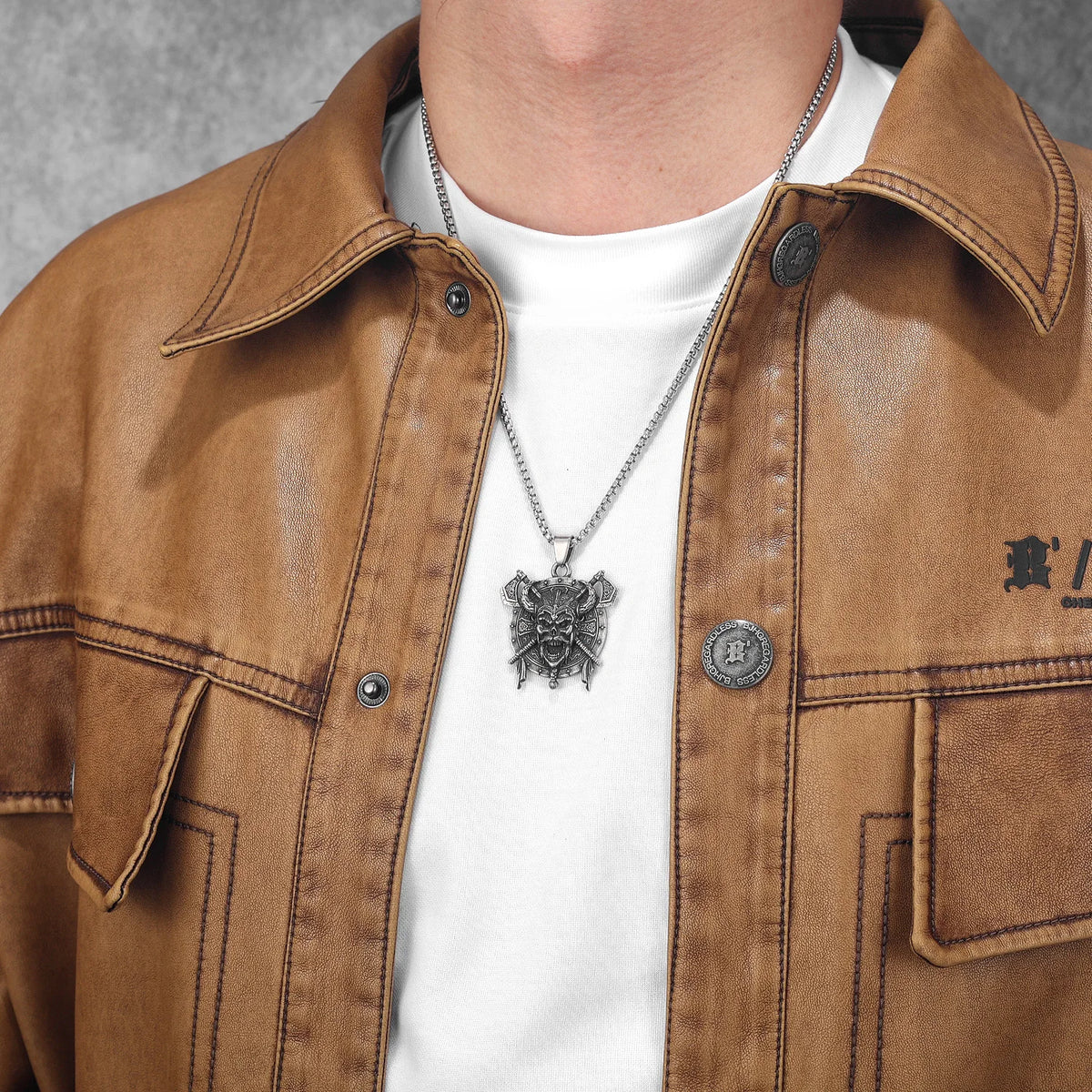Viking Pirates Patron Saint Men Necklaces Stainless Steel Pendant Chain Women Punk Fashion Jewelry Accessories Gifts Wholesale