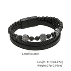 Men Multilayer Braided Leather Bracelets,Vintage Viking Compass Shape Metal Charm Wristband,Punk Stackable Bangle Jewelry Gift