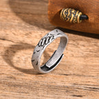 Grey Scar Rings for Men Boys,Retro Charm Metal Adjustable Ring Free Size Ring,New Fashion Jewelry Accessories Gifts