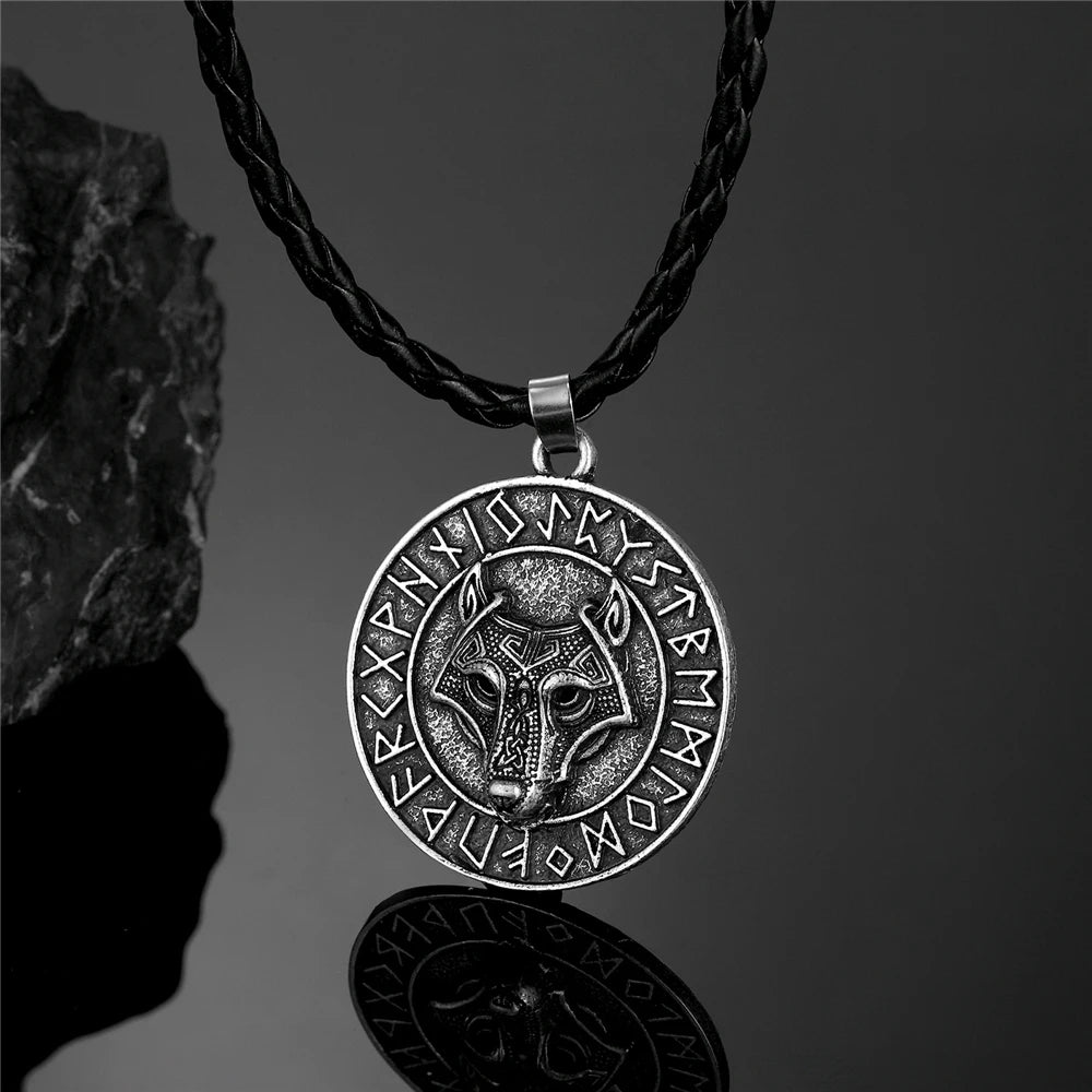 PENDRA Wolf Norse Vegvisir Necklace