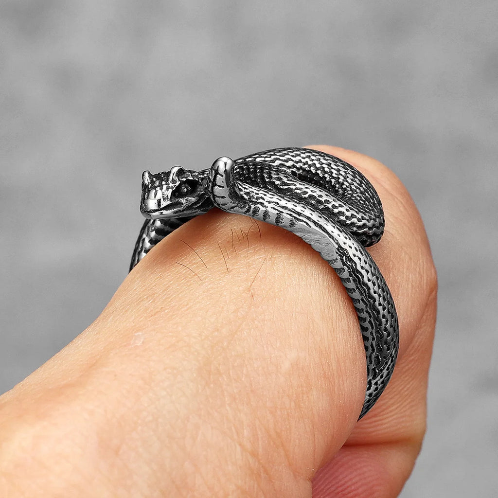 PENDRA Viper Animal Snake Steel Ring