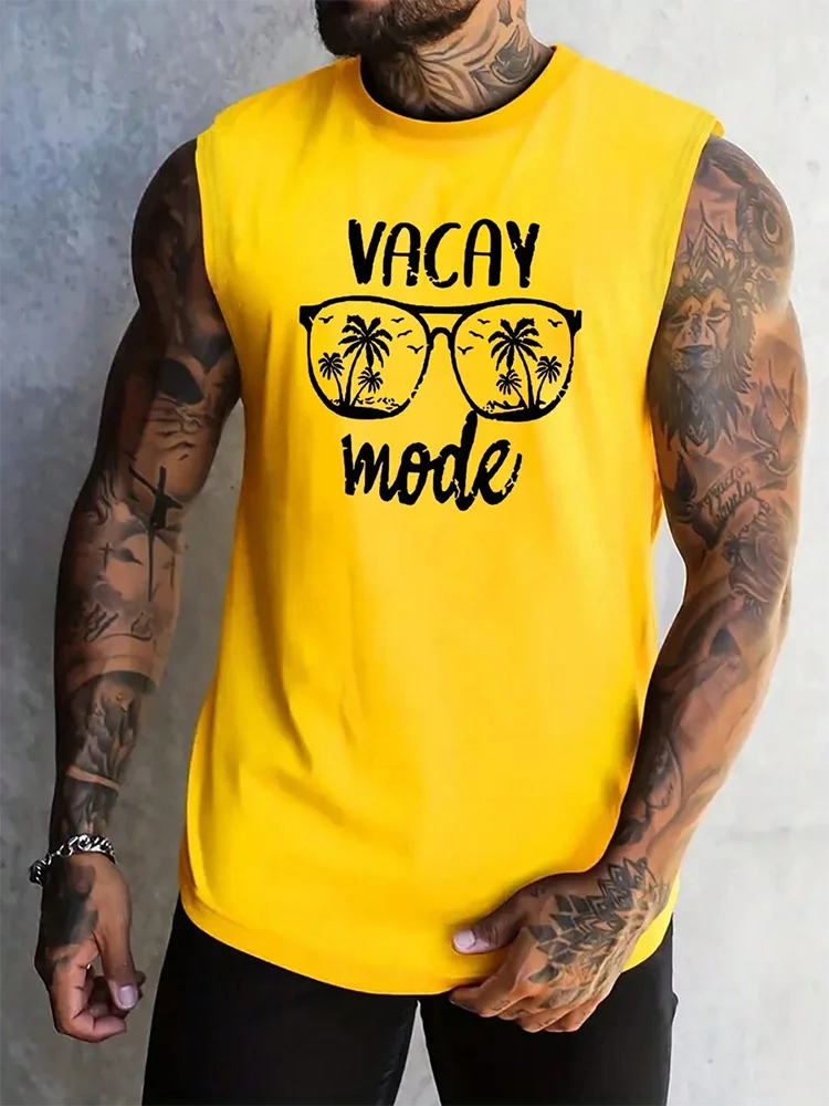 Summer Exercise Fitness Men's Tank Top Outdoor Sports Loose Comfortable Men's Sleeveless Tee Daily Street Men's Fashion Tank Top