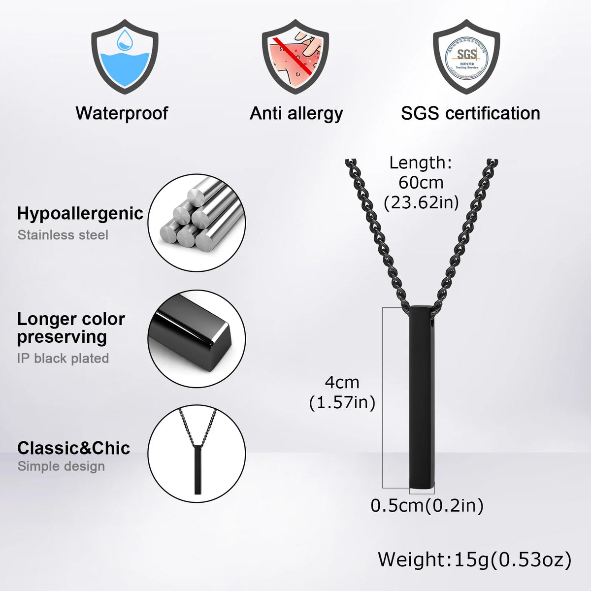 PENDRA Bar Vertical Long Pendant Necklace