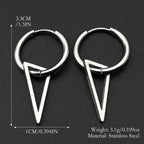 Stainless Steel Triangle Geometry Hoop Earrings For Men Women Gothic Pop Silver Color Hip hop Drop Earring Punk Party Jewelry