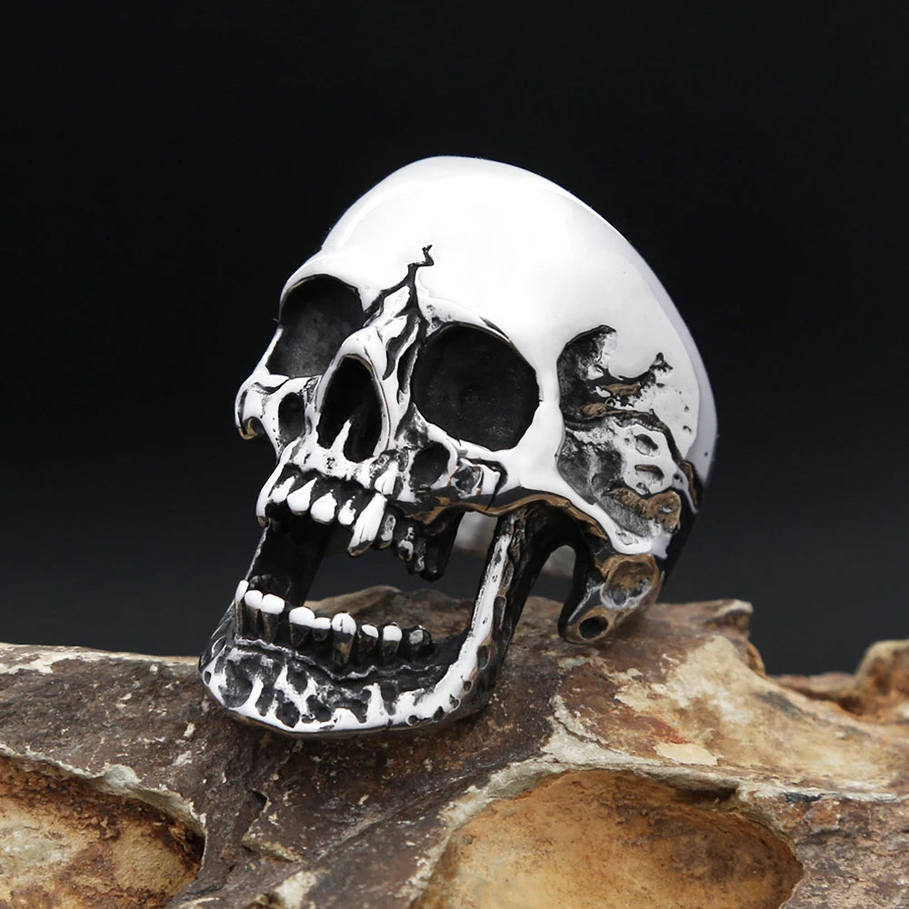 PENDRA Skullpunk Gothic Stainless Steel Skull Ring