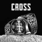 Jerusalem Crusader Cross Men Rings Stainless Steel Punk Rock Cool Stuff Fashion Accessories Jewelry For Women Gift Wholesale