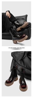 PENDRA Leather Thick Soled Boots