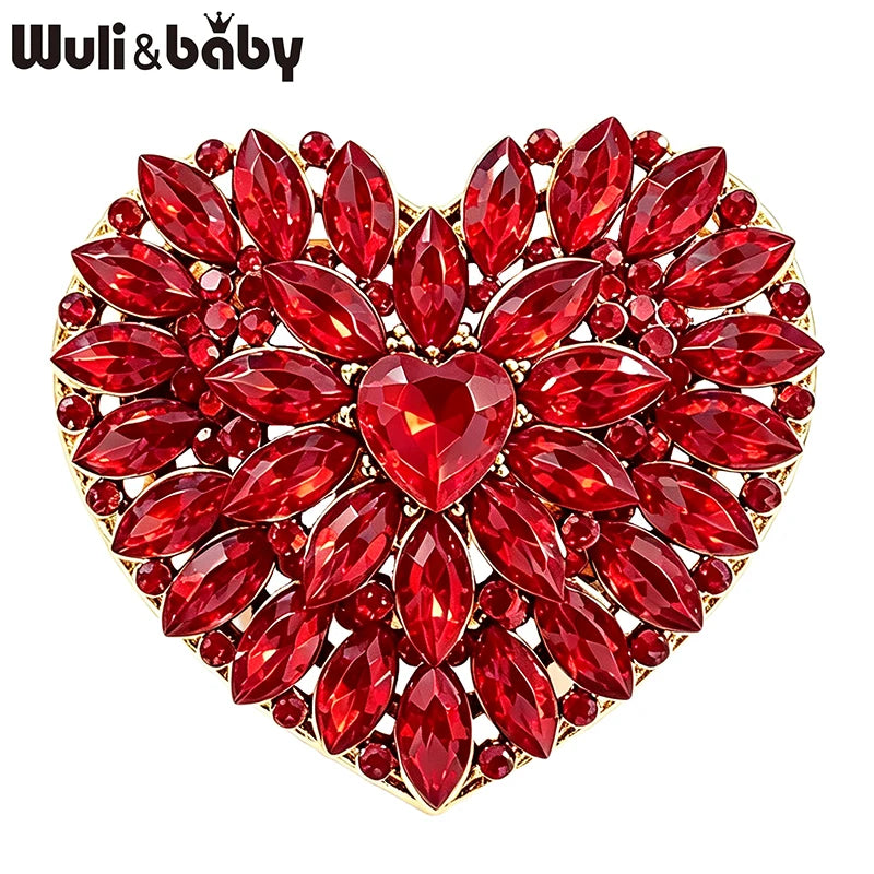 PENDRA Amoura 2-Color Crystal Heart Brooch