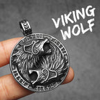PENDRA Wolf Runes Ferocious Steel Necklace