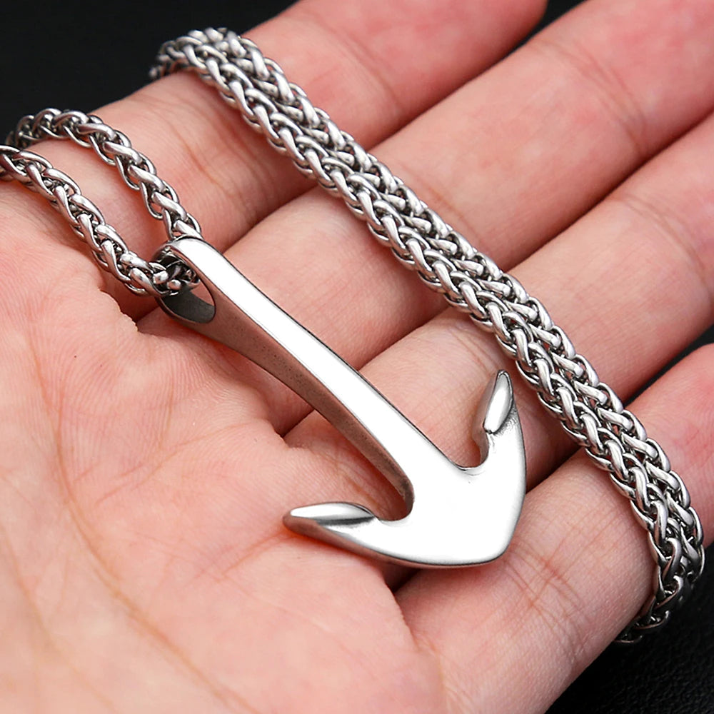 PENDRA Vikinganchor Simple Stainless Steel Anchor Necklace