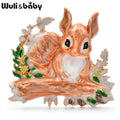 PENDRA Woodland Enamel Squirrel Brooch