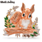 PENDRA Woodland Enamel Squirrel Brooch