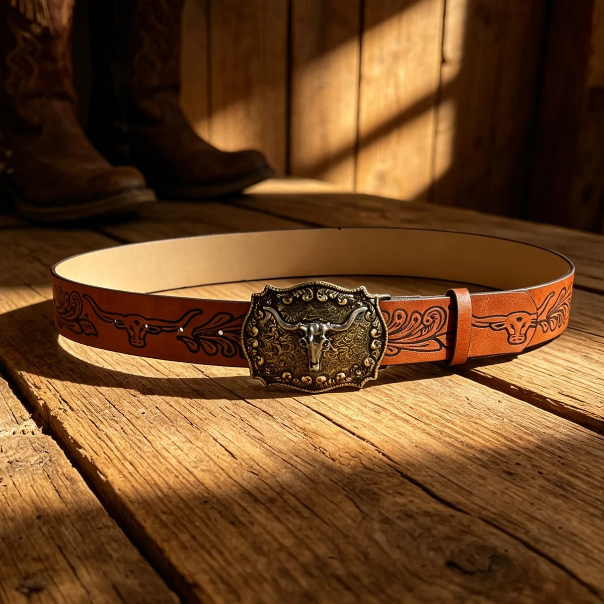 Vintage Western cowboy Cowgirl Style Plus Size Belt For Men Women Bull buckle Bull Flora printed belt Big Jeans Waistband Male