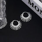 VENTFILLE 925 Sterling Silver CZ Star Moon Asymmetric Hoop Earrings for Women Girls Gold Silver Color Party Jewelry Gifts