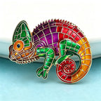 PENDRA Chameleon Enamel Lizard Brooch