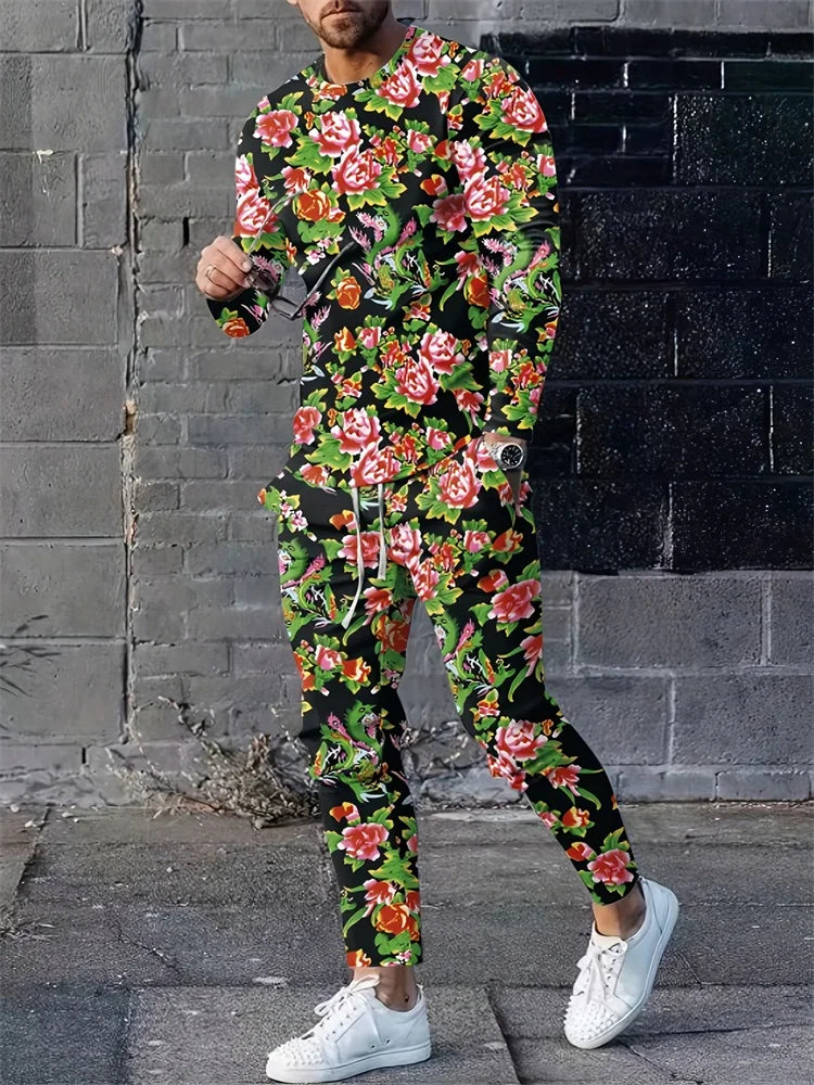 PENDRA Graffiti Long-Sleeve Pajama Loungewear Set