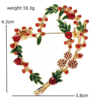 PENDRA Amorette 2-Color Enamel Fruit Heart Brooch