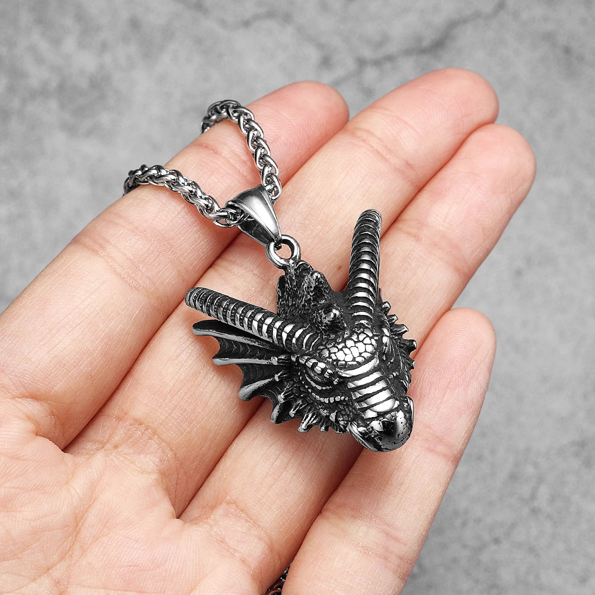 Dragon Head Men Necklaces Stainless Steel Pendant Chain Women Punk Fashion Jewelry New In Accessories Gifts Wholesale