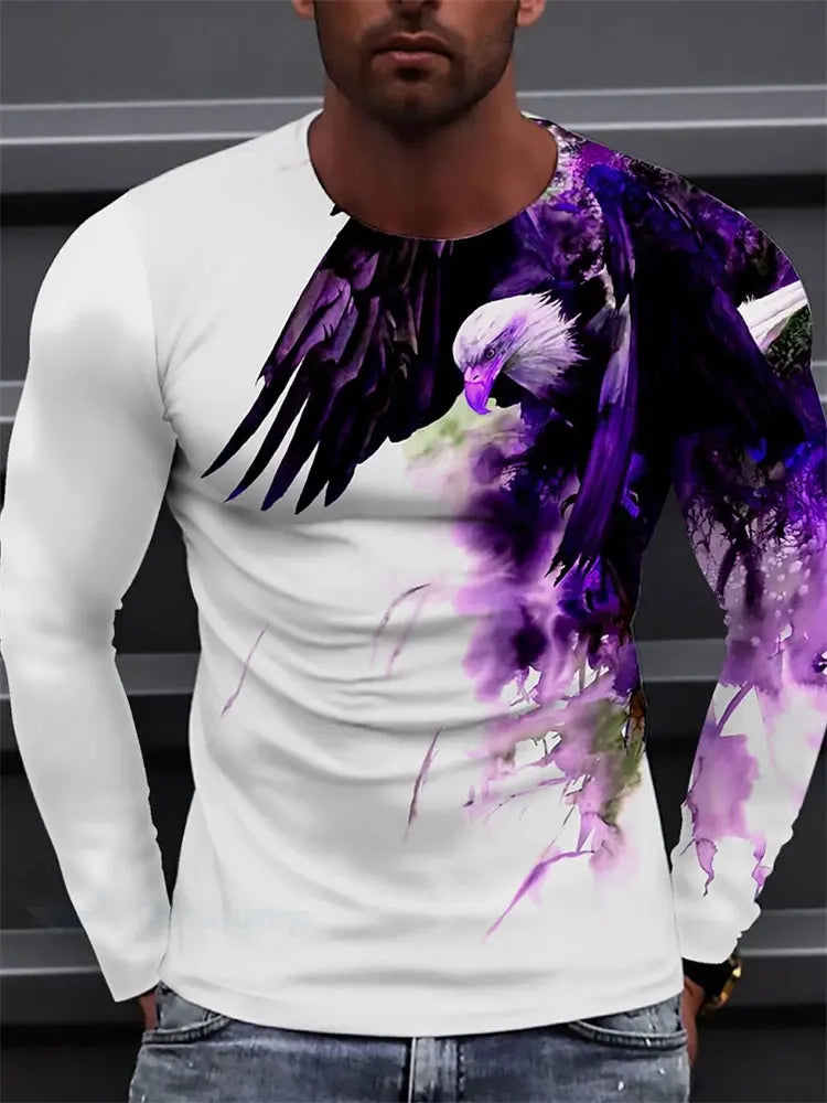 PENDRA Eagle Long Sleeve Print T-Shirt
