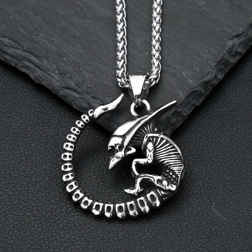 PENDRA Alienforge 316L Stainless Steel Alien Necklace