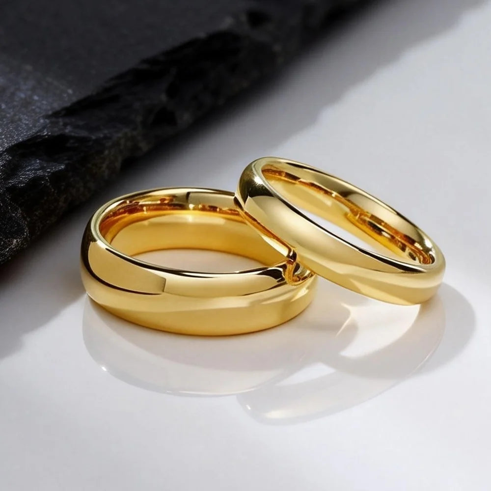 Engrave Tungsten Carbide Wedding Ring for Men Women,Scratch Resistant Waterproof Custom Ring,Valentine's Day Gift