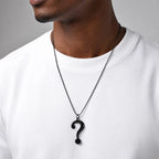 PENDRA Black Question Pendant Necklace