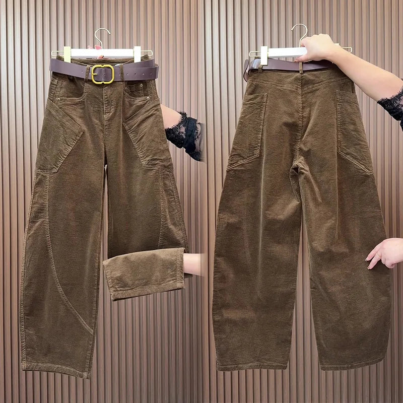 PENDRA Curved Cut Woolen Wide Leg Pants