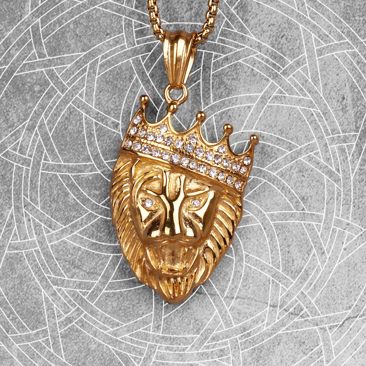 Luxury Lion King Animal Mens Long Necklaces Pendants Chain HipHop for Boy Male Stainless Steel Jewelry Creativity Gift Wholesale