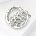 PENDRA Harvest Crystal Wheat Round Brooch